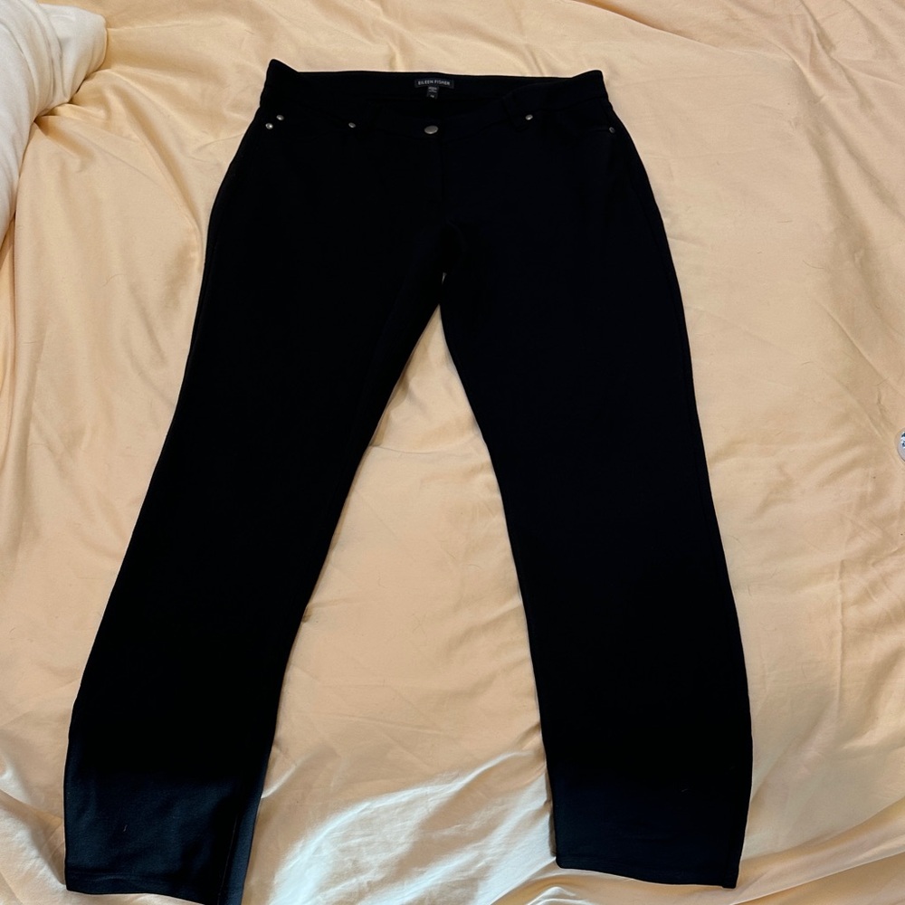 Eileen Fisher Women's Black Straight Leg Jeans